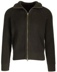 Tom Ford - Zipped Ribbed-knit Cardigan - Lyst