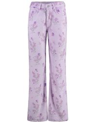 Acne Studios - Floral Printed Flared Pants - Lyst