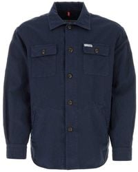 Fay - Logo Patch Button-up Shirt Jacket - Lyst