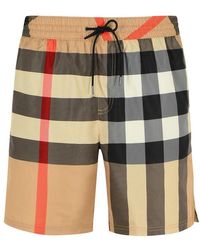 Burberry - Checked Drawstring Swim Shorts - Lyst