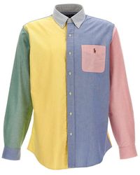 Polo Ralph Lauren - Patchwork Shirt With Logo Embroidery Shirt, Blouse - Lyst