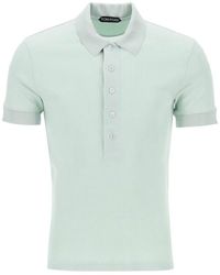 Tom Ford - Logo-embroidered Fine Knit Polo Shirt - Lyst