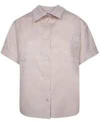 Moschino - Logo-jacquard Short-sleeved Buttoned Shirt - Lyst