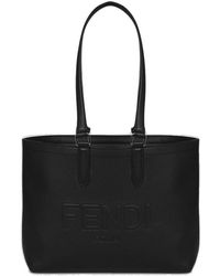 Fendi - Roma Logo Embossed Tote Bag - Lyst