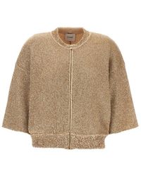 Nude - Sequin Embellished Zipped Knit Cardigan - Lyst