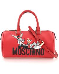 Moschino Vintage Suitcase Crocodile Print Handbag
