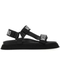Moschino - Logo Tape Platform Sandals - Lyst