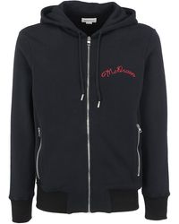 Alexander McQueen Logo Embroidered Hooded Jacket - Black