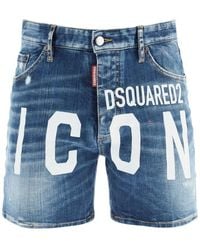 DSquared² - Dan Commando Icon Denim Shorts - Lyst