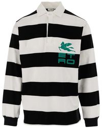 Etro - Rugby-striped Long-sleeved Polo Shirt - Lyst