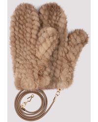 Max Mara Nevada Fur Gloves - Brown
