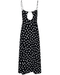 Saint Laurent - Long Polka Dot Print Dress - Lyst