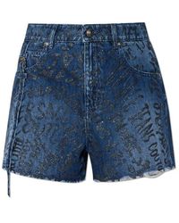Versace Jeans Couture - Vintage Effect Denim Shorts - Lyst