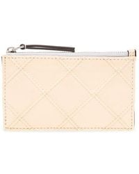 TORY BURCH Robinson Card Case Wallet Top Zip “ Missing Zipper Pull”