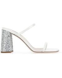 Miu Miu - Embellished Slip-on Heeled Sandals - Lyst