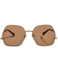 Gucci - Oversized Round Frame Sunglasses - Lyst