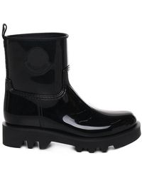 Moncler - Logo Embroidered Slip-on Ankle Boots - Lyst
