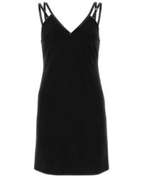 Gucci - Viscose Jersey Mini Dress With Crystal G Square - Lyst