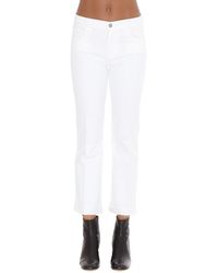 J Brand Selena Mid-rise Cropped Boot Cut Jeans - White
