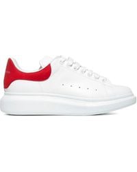 Alexander McQueen White & Lust Red Oversized Sneakers