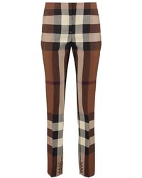 Burberry - Checked Tailored Trousers - Lyst
