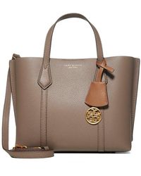 Tory Burch Perry Logo Printed Small Tote Bag - Brown