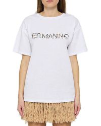 Ermanno Scervino - Logo Printed Crewneck T-shirt - Lyst