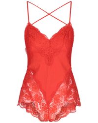 Zimmermann Bodysuit Top With Lace - Red