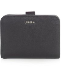 Furla Leather 1927 Logo Plaque Compact Wallet in Pink - Lyst