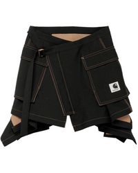 Sacai - X Carhartt Wip Asymmetric Hem Tonal Stitched Skirt - Lyst