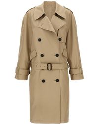 コート THE ATTICO Double-breasted trench coat Gray The Attico Double-Breasted Trench Coat - Grey | 247WCC68D088084