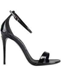 Dolce & Gabbana - Logo Plaque High Heel Sandals - Lyst