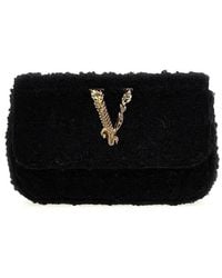 Versace - Logo Tweed Crossbody Bag Crossbody Bags - Lyst