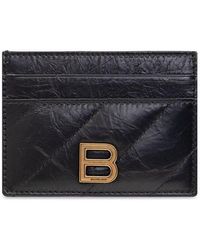 Balenciaga - Logo-plaque Leather Cardholder - Lyst