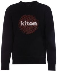 Kiton - Logo Printed Crewneck Sweatshirt - Lyst