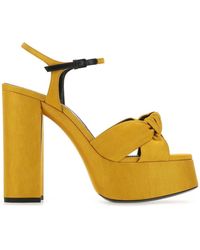 Saint Laurent Bianca Platform Sandals - Yellow