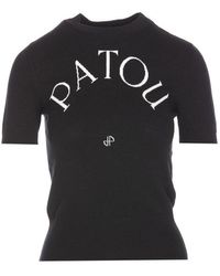 Patou - Logo Intarsia-knit Short Sleeved Jumper - Lyst