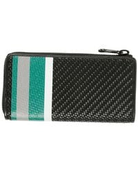 Zegna Striped Zipped Wallet - Green