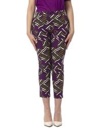 Weekend by Maxmara - Floral Printed Cropped Trousers - Lyst