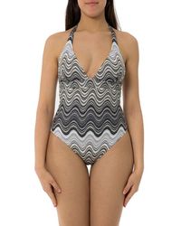 Mc2 Saint Barth - Marylin Raschel Wavy One-Piece Swimsuit - Lyst