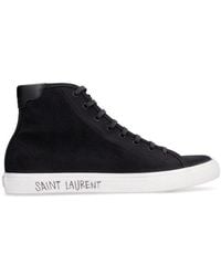 Saint Laurent - Malibu Canvas And Leather Sneakers - Lyst
