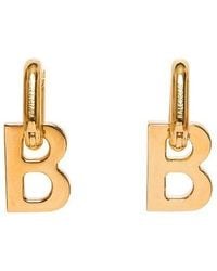 Balenciaga B Chain Xs Earrings - Metallic