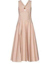 Alaïa - V-Neck Flared Sleeveless Dress - Lyst