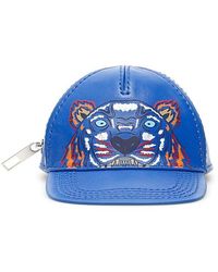 KENZO Embroidered Tiger Cap Wallet - Blue
