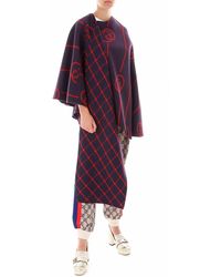 Gucci Interlocking G Cape Coat - Blue