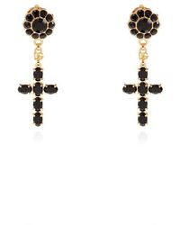 Dolce & Gabbana - Cross Drop Clip-on Earrings - Lyst