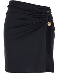 Versace - Skirt With Pin Detail With Logo And Side Slit - Lyst