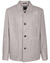 Zegna - Buttoned Long-sleeved Overshirt - Lyst