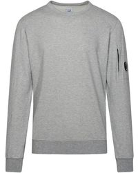 C.P. Company - Light Fleece Grey Cotton Sweatshirt - Lyst