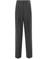 Theory - Double Pleated Loose Leg Pants - Lyst